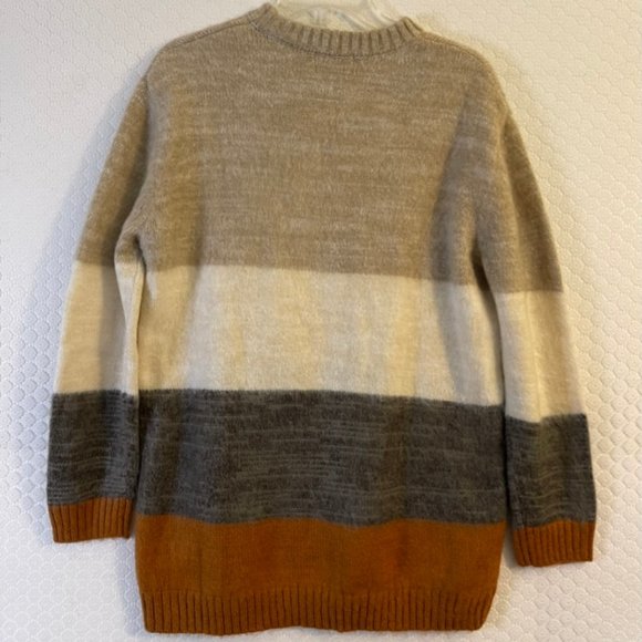 NWOT Universal Threads Beige, Brown, Rust Color Block Crew Neck Sweater Size S - Picture 4 of 6
